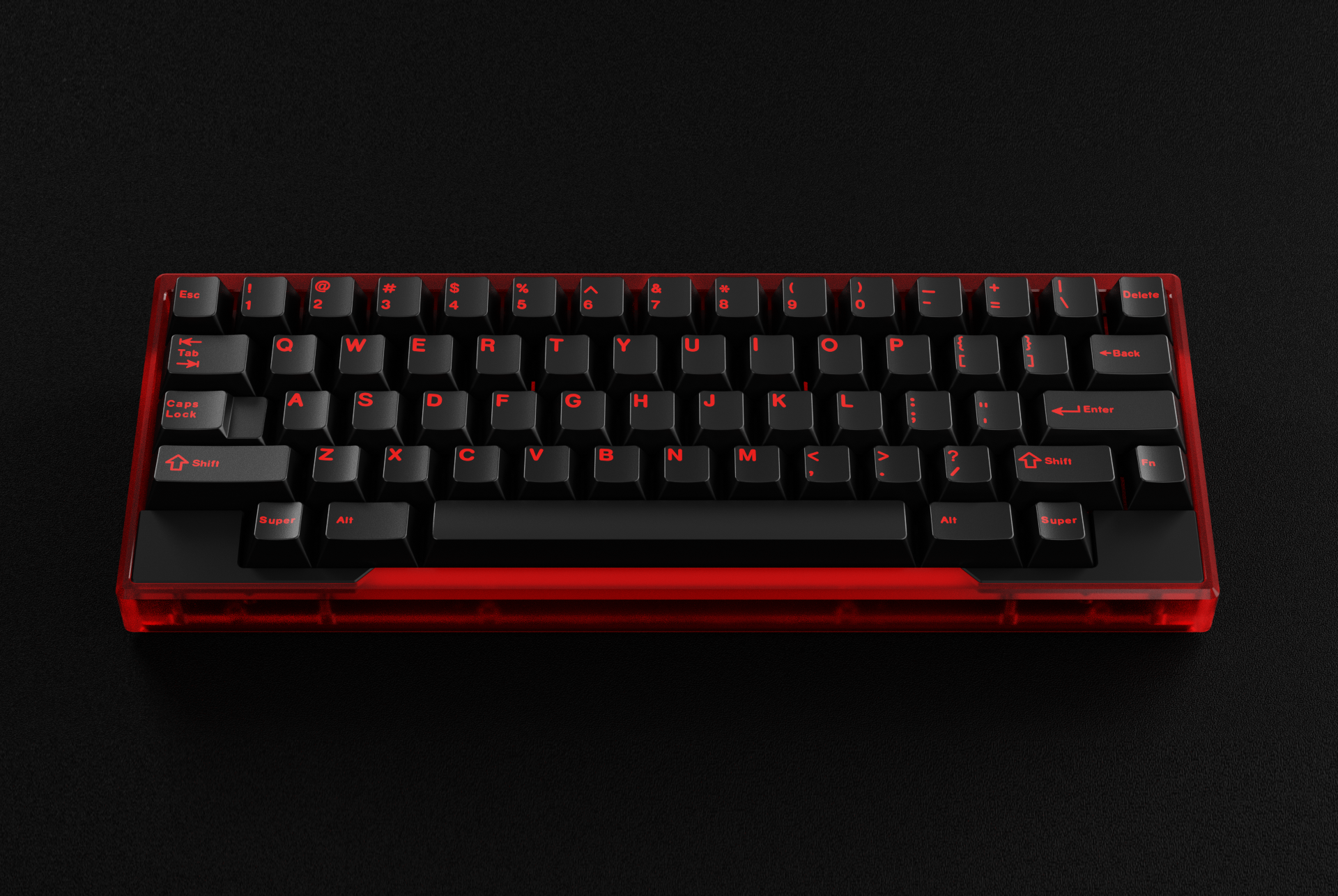 Nuxros sebas60 Red PVD Black 自作キーボード Nuxros sebas60 Red PVD Black 自作キーボード Nuxros sebas60